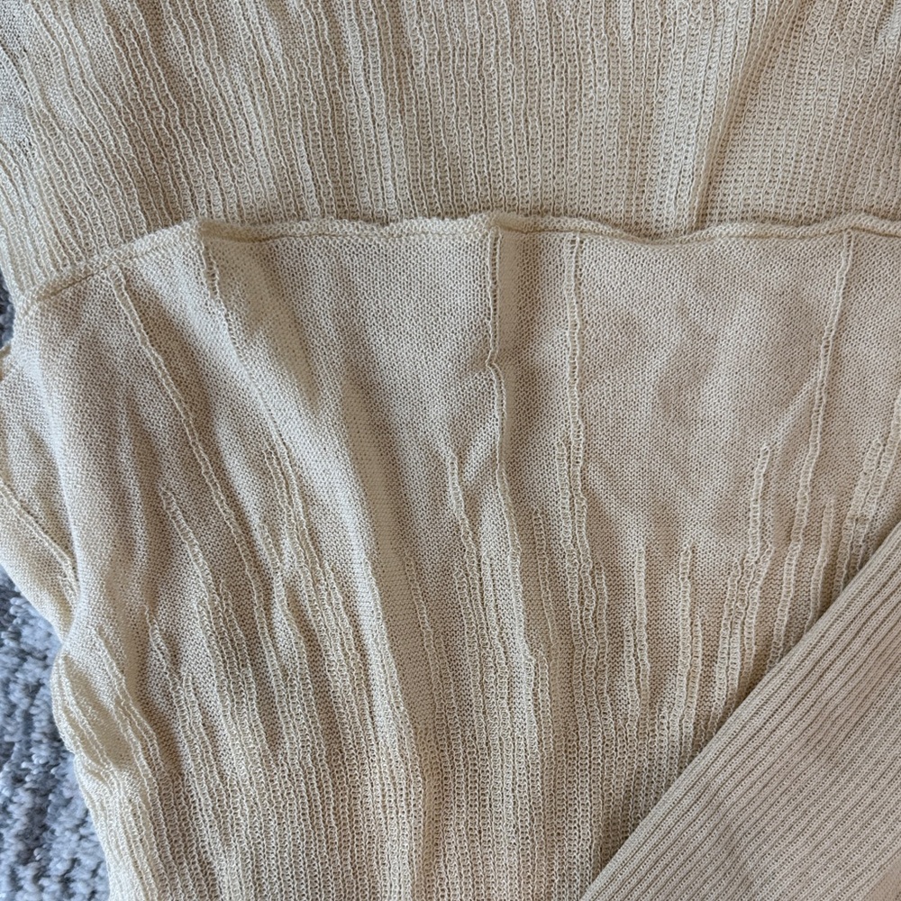 Layered Cream Ruffled Hem Knit Maxi Dress - Picture 11 of 11